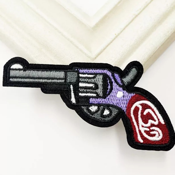no brand Accessories - Gun (Size:5.0x9.2cm) DIY Iron On Patch